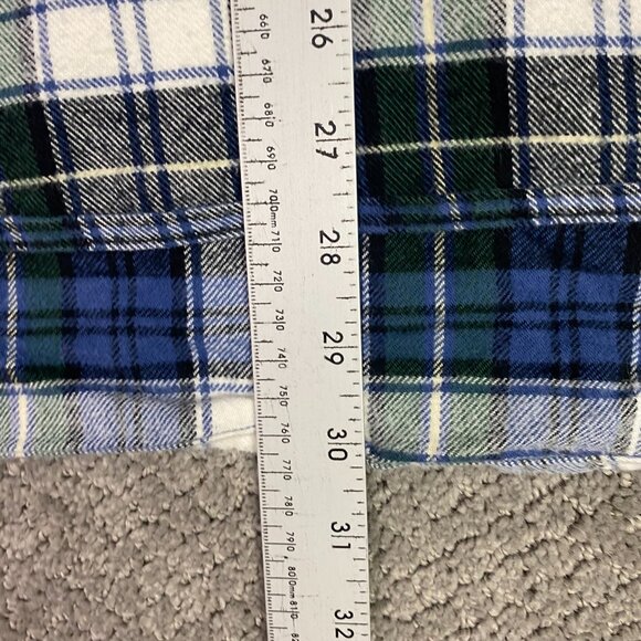 Vermont Flannel Co. Henley Shirt Men's Small Blue Green Plaid Check Pullover - Picture 10 of 13